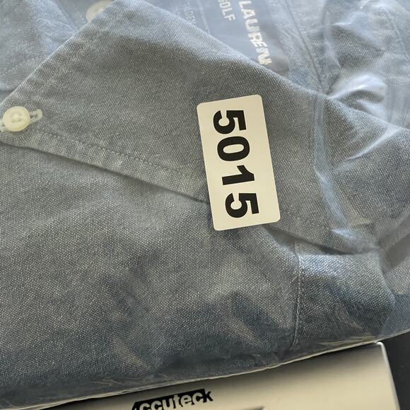 VTG Ralph Lauren Golf Tilden Shirt Mens Large Chambray Button Up Crest Preppy - Picture 11 of 12